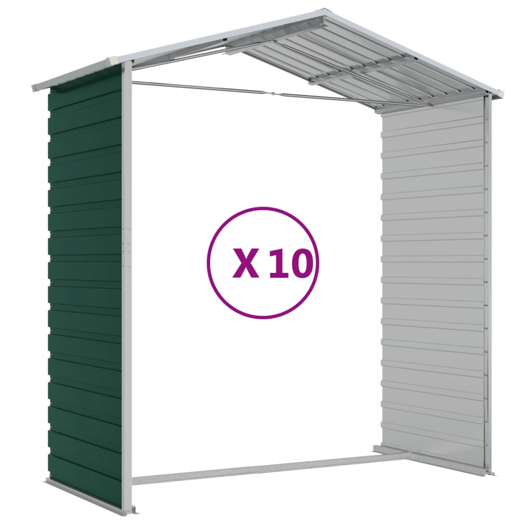 8720845894412_g_en_hd_7 vidaXL Garden Shed Green 191x895x198 cm Galvanised Steel - Image 9