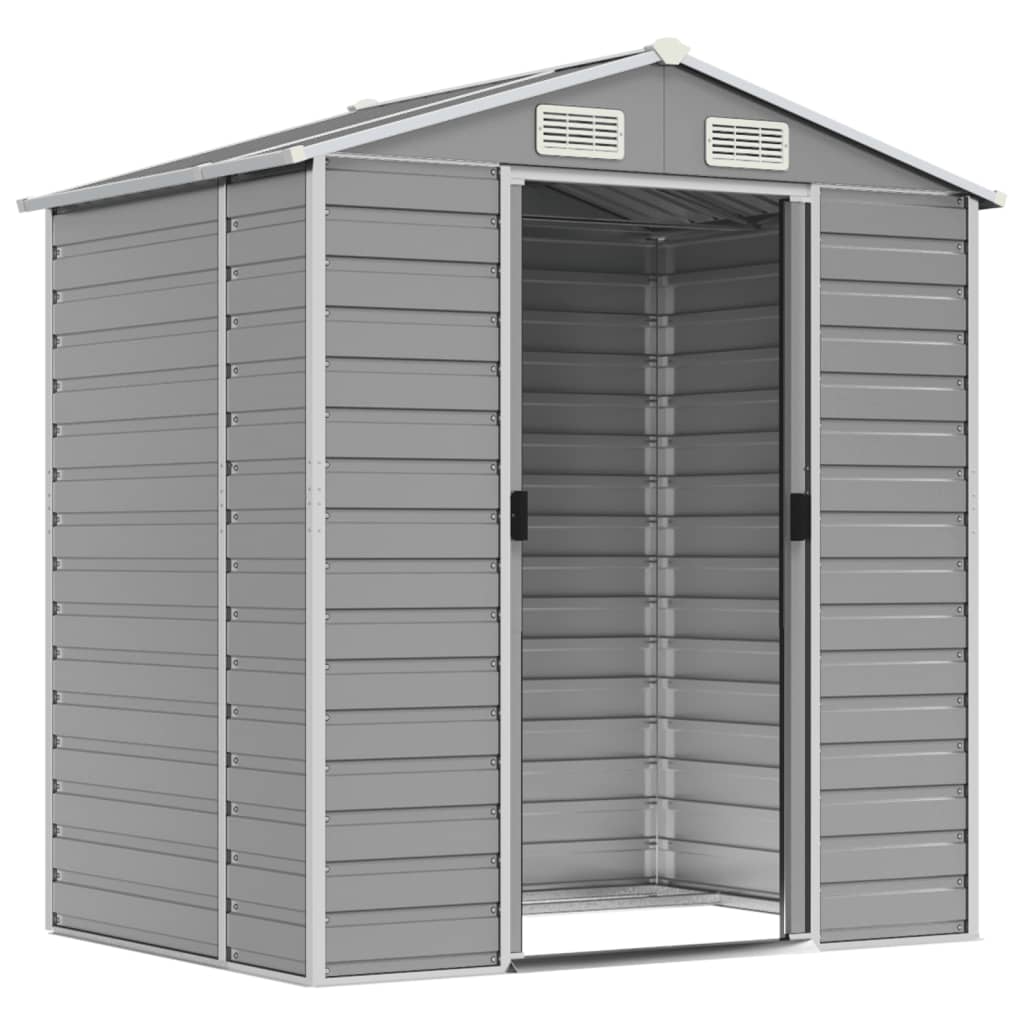 8720845894436_g_en_hd_1 vidaXL Garden Shed Light Grey 191x130x198 cm Galvanised Steel - Image 3