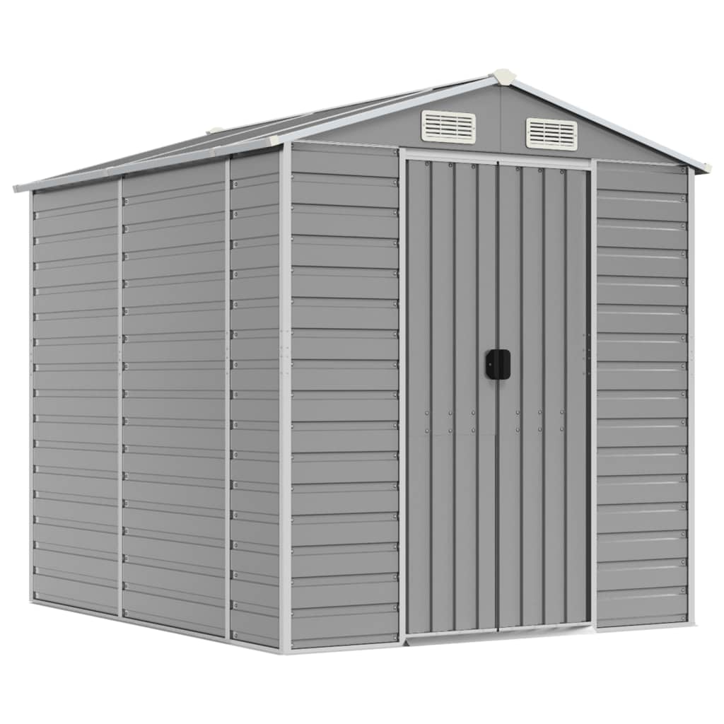8720845894443_a_en_hd_1 vidaXL Garden Shed Light Grey 191x215x198 cm Galvanised Steel - Image 2
