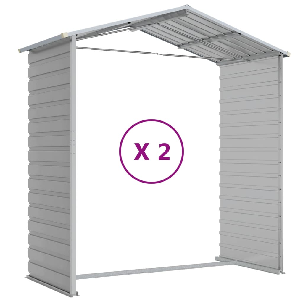 8720845894443_g_en_hd_7 vidaXL Garden Shed Light Grey 191x215x198 cm Galvanised Steel - Image 9