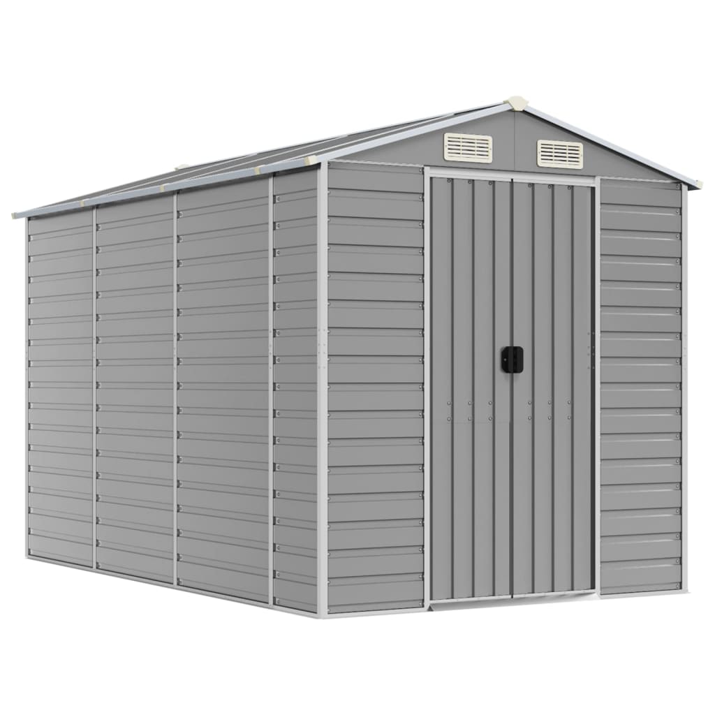 8720845894450_a_en_hd_1 vidaXL Garden Shed Light Grey 191x300x198 cm Galvanised Steel - Image 2