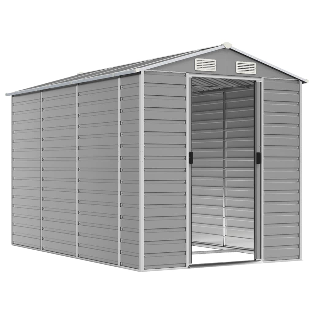 8720845894450_g_en_hd_1 vidaXL Garden Shed Light Grey 191x300x198 cm Galvanised Steel - Image 3