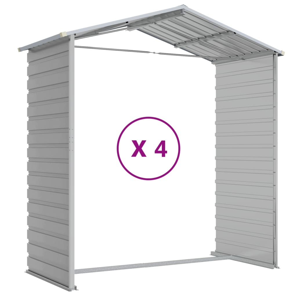 8720845894467_g_en_hd_7 vidaXL Garden Shed Light Grey 191x385x198 cm Galvanised Steel - Image 9