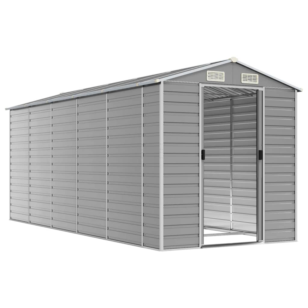 8720845894474_g_en_hd_1 vidaXL Garden Shed Light Grey 191x470x198 cm Galvanised Steel - Image 3
