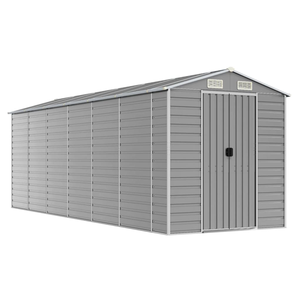 8720845894481_a_en_hd_1 vidaXL Garden Shed Light Grey 191x555x198 cm Galvanised Steel - Image 2
