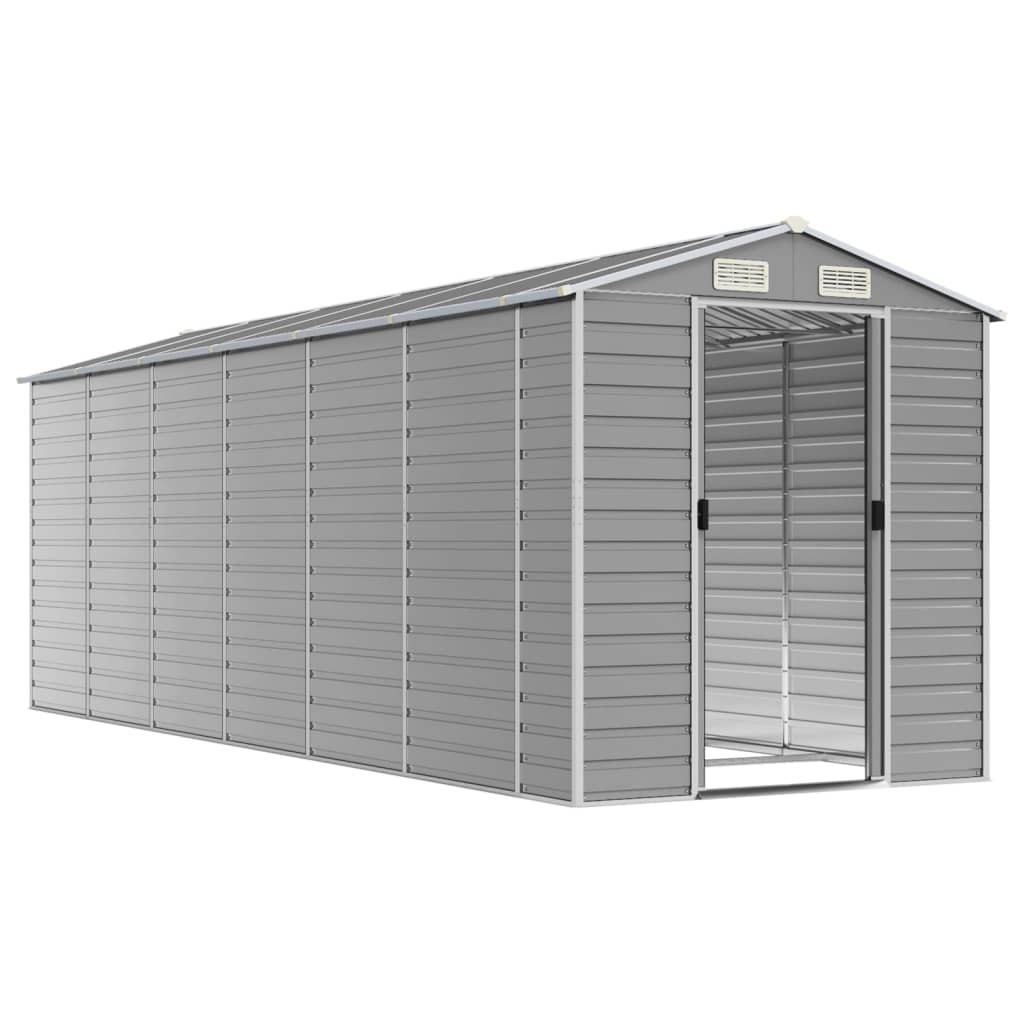 8720845894481_g_en_hd_1 vidaXL Garden Shed Light Grey 191x555x198 cm Galvanised Steel - Image 3
