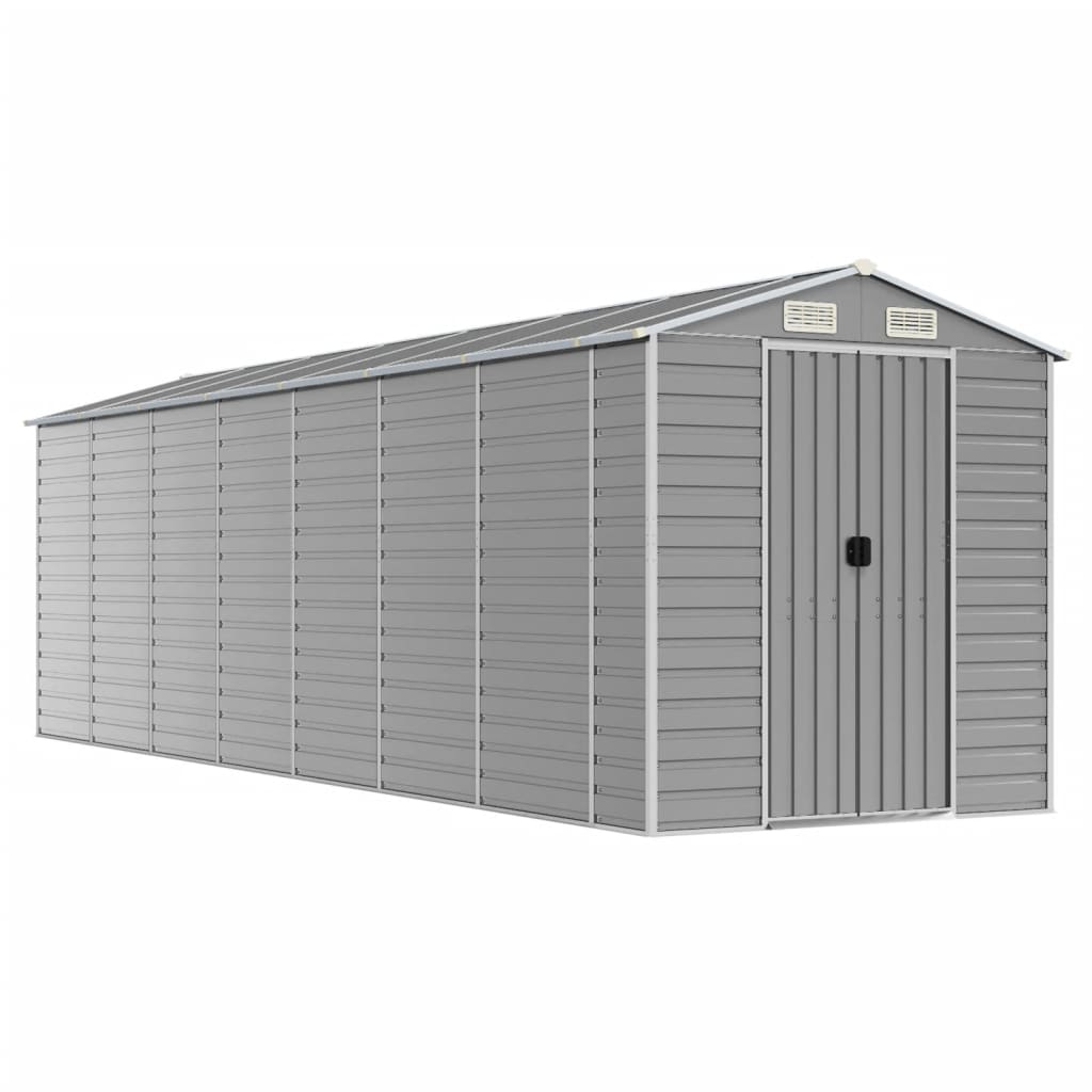 8720845894498_a_en_hd_1 vidaXL Garden Shed Light Grey 191x640x198 cm Galvanised Steel - Image 2