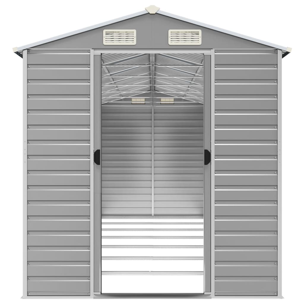 8720845894498_g_en_hd_3 vidaXL Garden Shed Light Grey 191x640x198 cm Galvanised Steel - Image 5