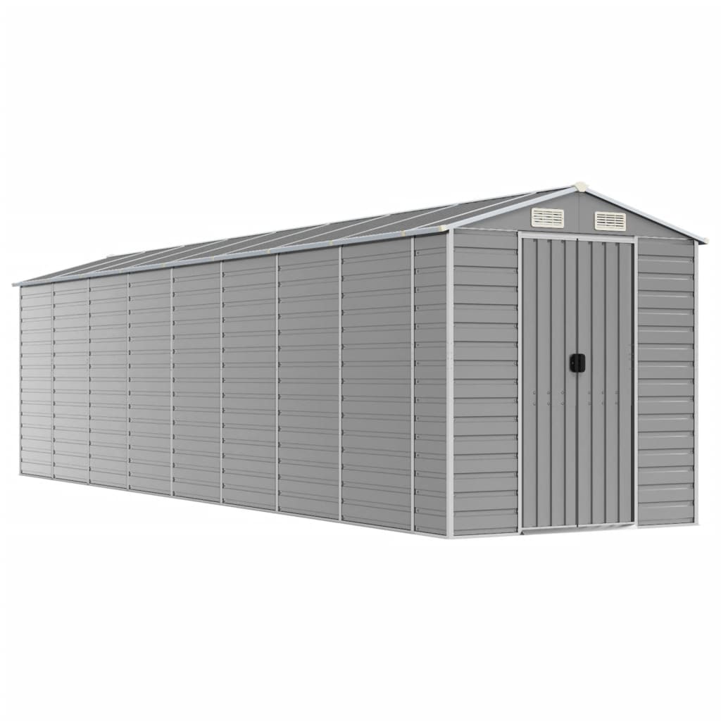 8720845894504_a_en_hd_1 vidaXL Garden Shed Light Grey 191x725x198 cm Galvanised Steel - Image 2