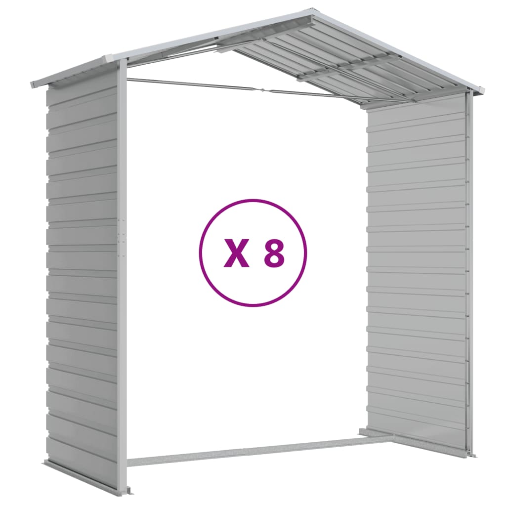 8720845894504_g_en_hd_7 vidaXL Garden Shed Light Grey 191x725x198 cm Galvanised Steel - Image 9