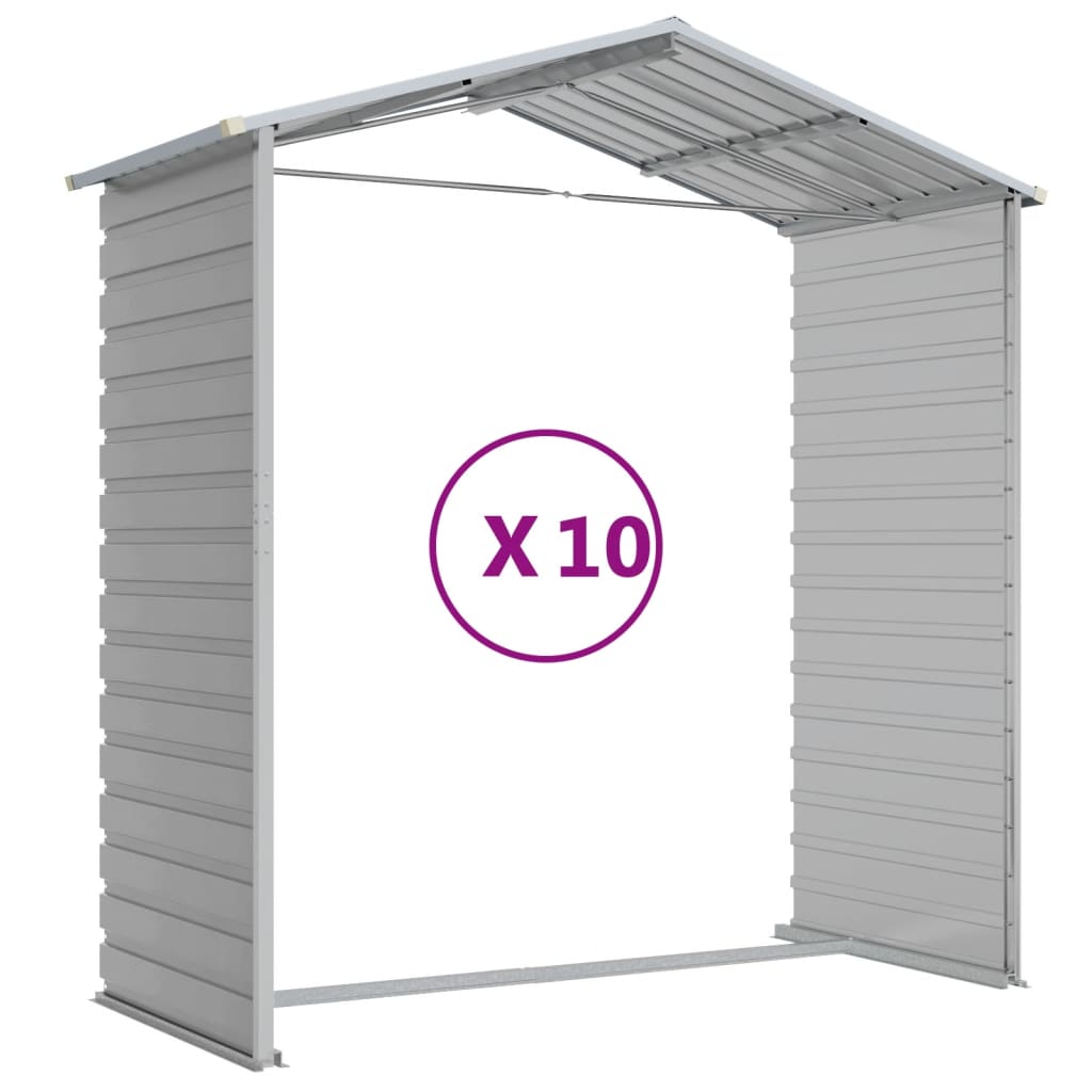 8720845894528_g_en_hd_7 vidaXL Garden Shed Light Grey 191x895x198 cm Galvanised Steel - Image 9