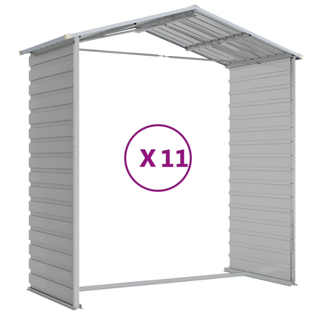 8720845894535_g_en_hd_7 vidaXL Garden Shed Light Grey 191x980x198 cm Galvanised Steel - Image 9