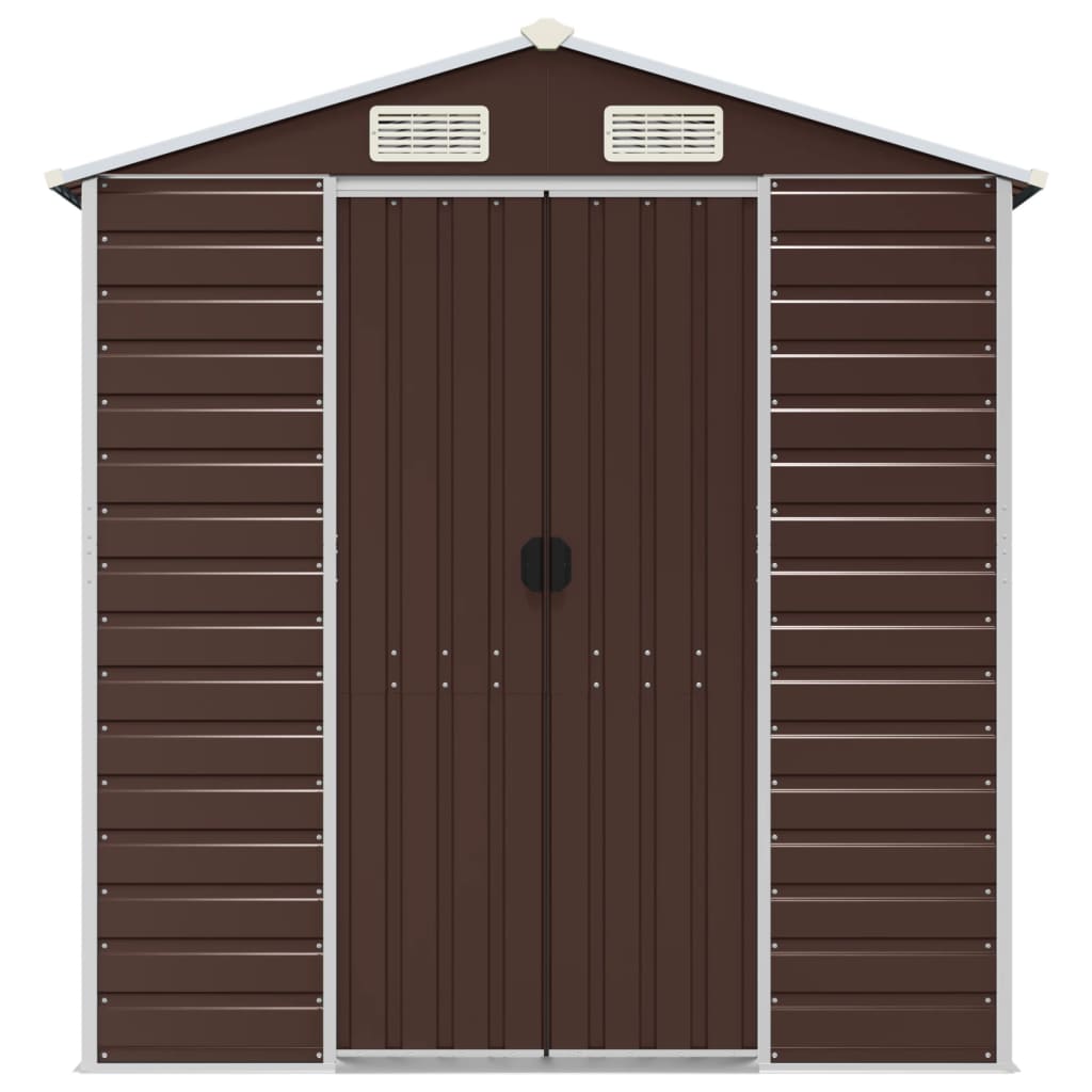 8720845894658_g_en_hd_2 vidaXL Garden Shed Brown 191x130x198 cm Galvanised Steel - Image 4