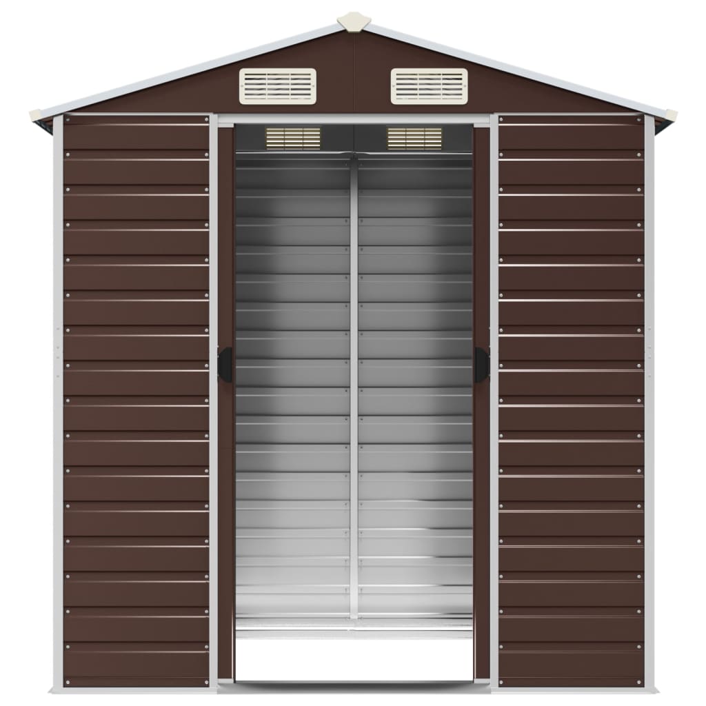 8720845894658_g_en_hd_3 vidaXL Garden Shed Brown 191x130x198 cm Galvanised Steel - Image 5