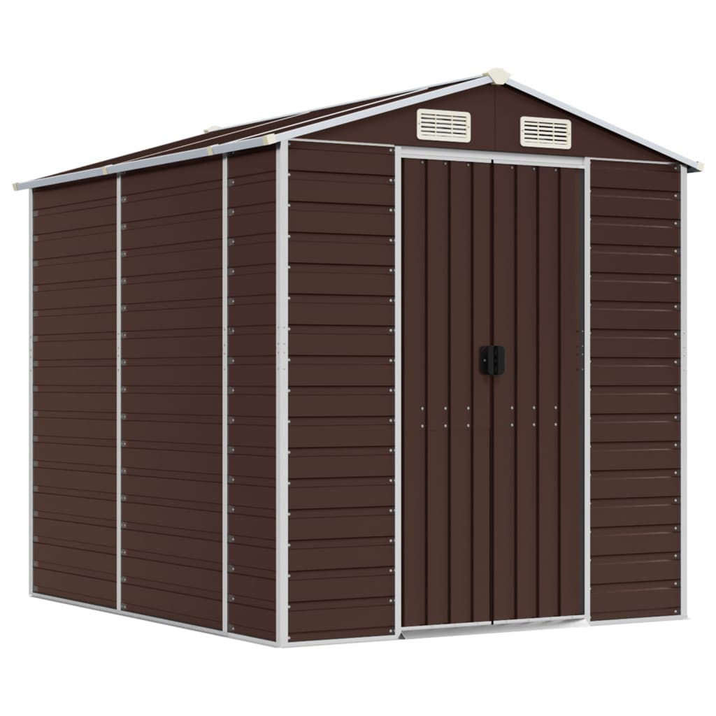 8720845894665_a_en_hd_1 vidaXL Garden Shed Brown 191x215x198 cm Galvanised Steel - Image 2