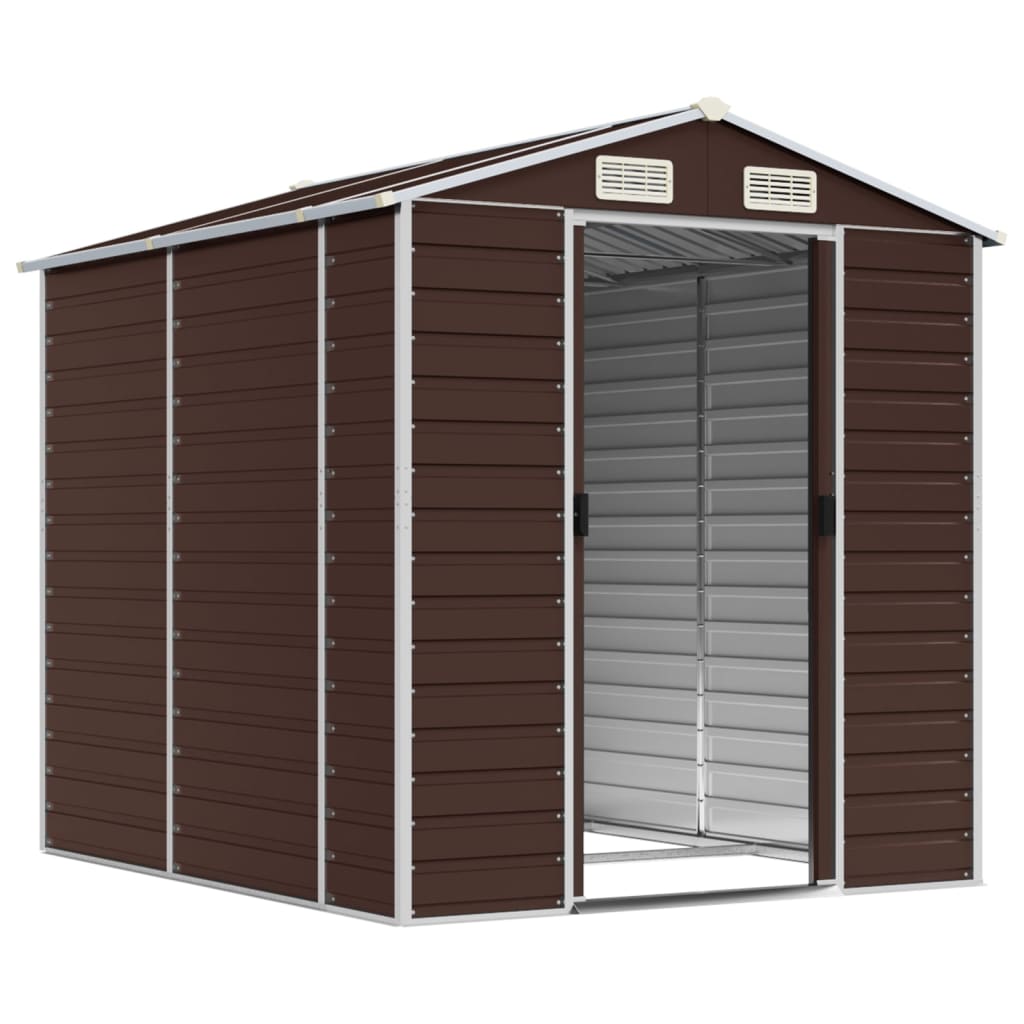 8720845894665_g_en_hd_1 vidaXL Garden Shed Brown 191x215x198 cm Galvanised Steel - Image 3