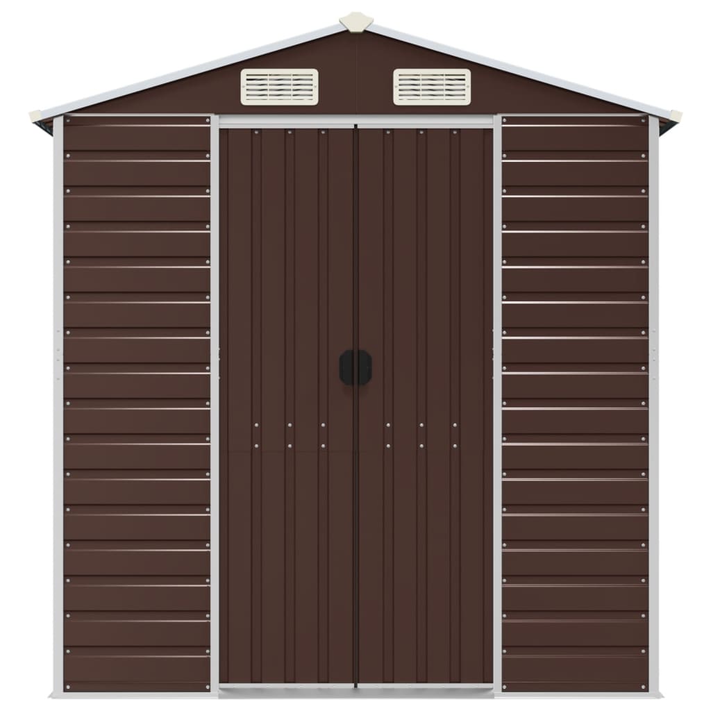 8720845894665_g_en_hd_2 vidaXL Garden Shed Brown 191x215x198 cm Galvanised Steel - Image 4