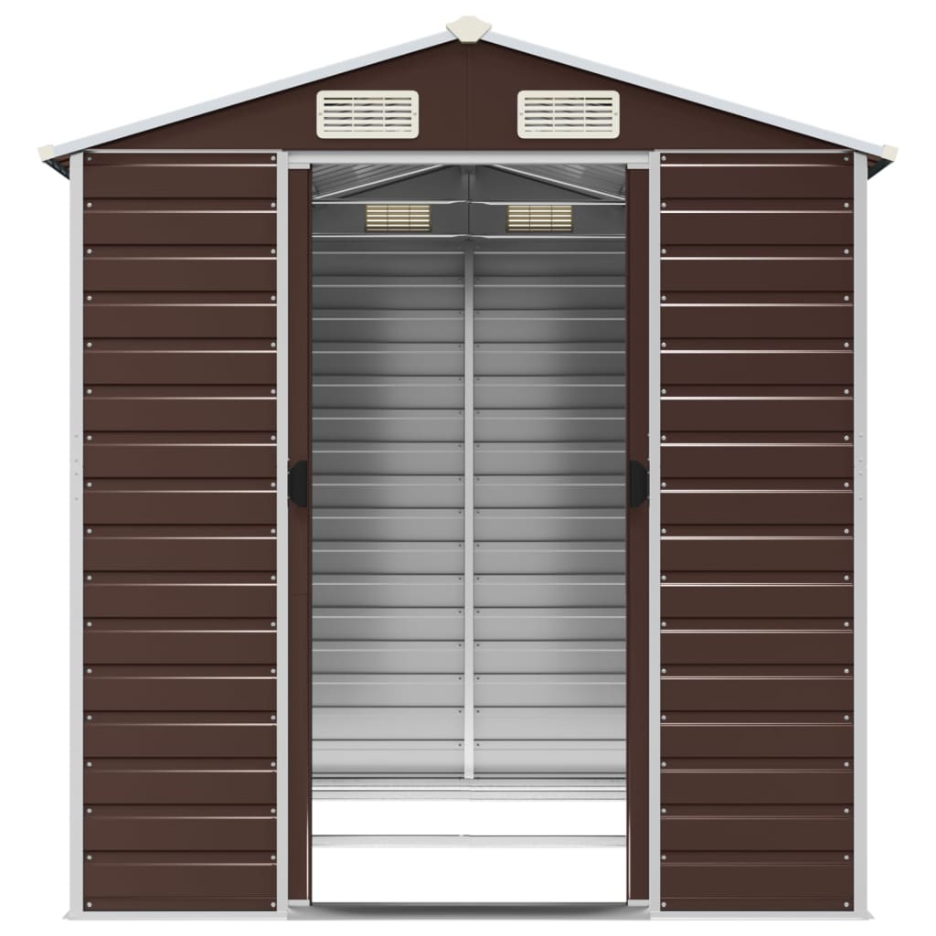 8720845894665_g_en_hd_3 vidaXL Garden Shed Brown 191x215x198 cm Galvanised Steel - Image 5