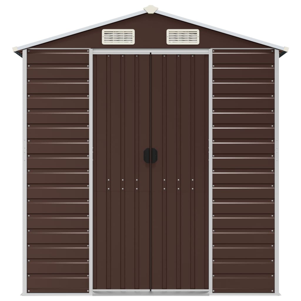 8720845894689_g_en_hd_2 vidaXL Garden Shed Brown 191x385x198 cm Galvanised Steel - Image 4