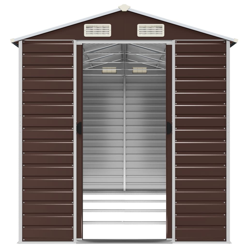 8720845894689_g_en_hd_3 vidaXL Garden Shed Brown 191x385x198 cm Galvanised Steel - Image 5
