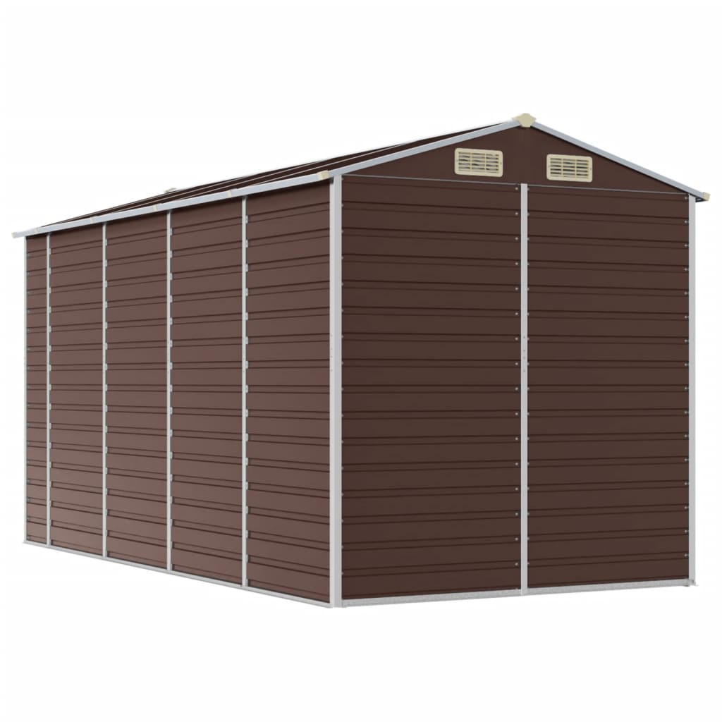 8720845894689_g_en_hd_5 vidaXL Garden Shed Brown 191x385x198 cm Galvanised Steel - Image 7