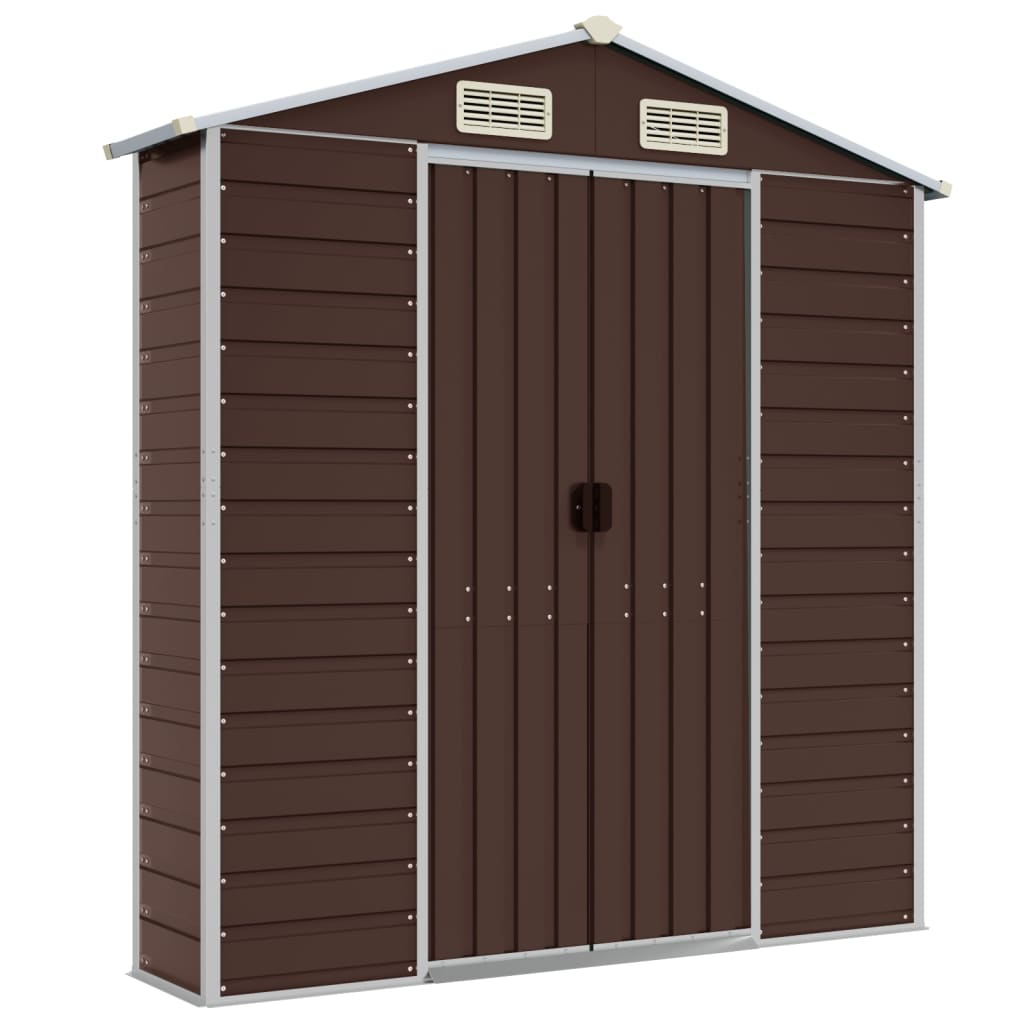 8720845894689_g_en_hd_6 vidaXL Garden Shed Brown 191x385x198 cm Galvanised Steel - Image 8