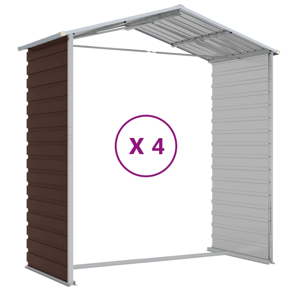 8720845894689_g_en_hd_7 vidaXL Garden Shed Brown 191x385x198 cm Galvanised Steel - Image 9