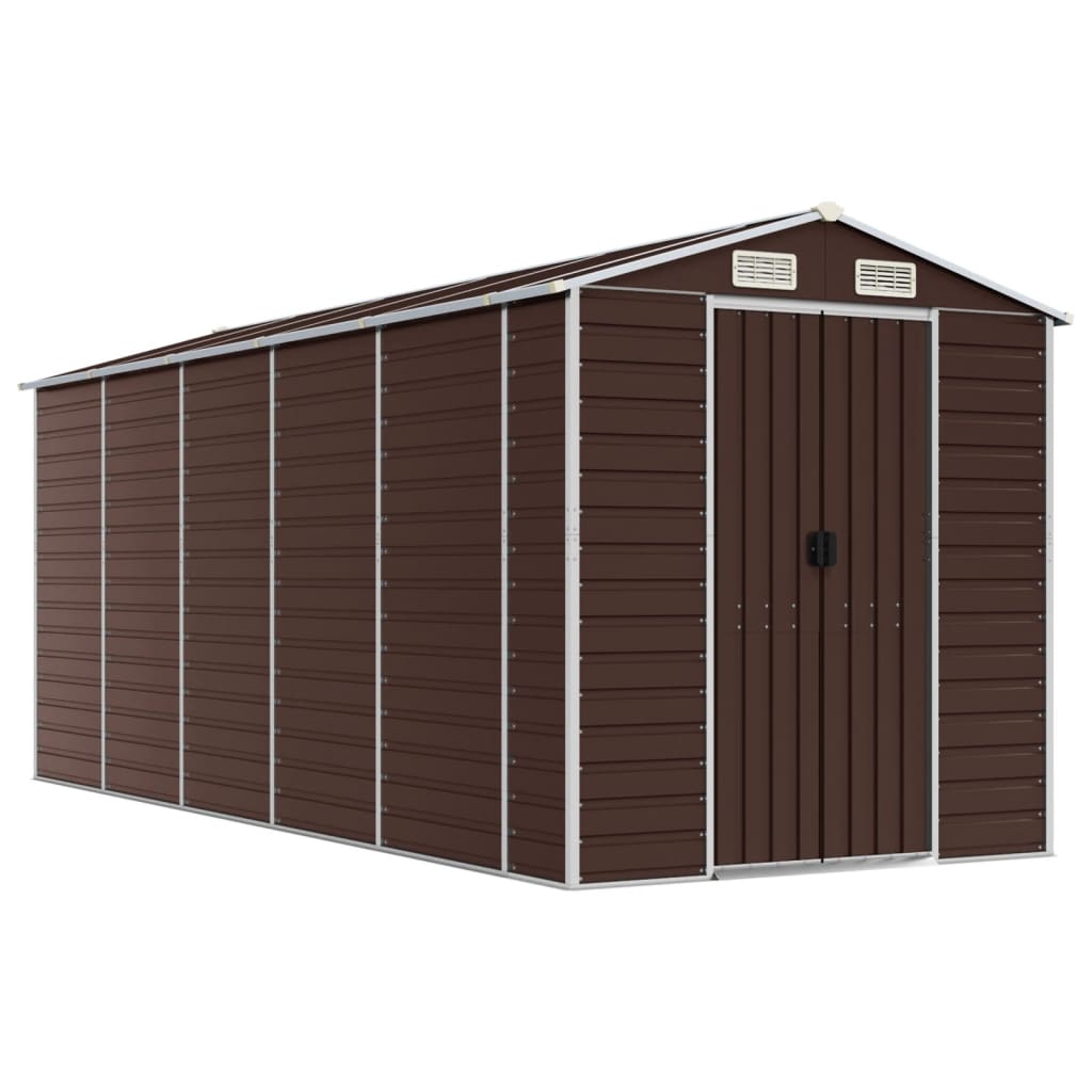 8720845894696_a_en_hd_1 vidaXL Garden Shed Brown 191x470x198 cm Galvanised Steel - Image 2