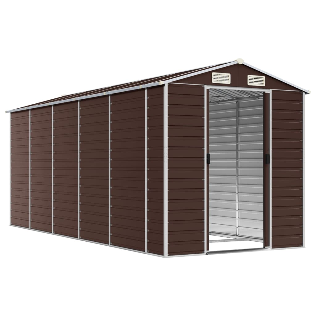 8720845894696_g_en_hd_1 vidaXL Garden Shed Brown 191x470x198 cm Galvanised Steel - Image 3