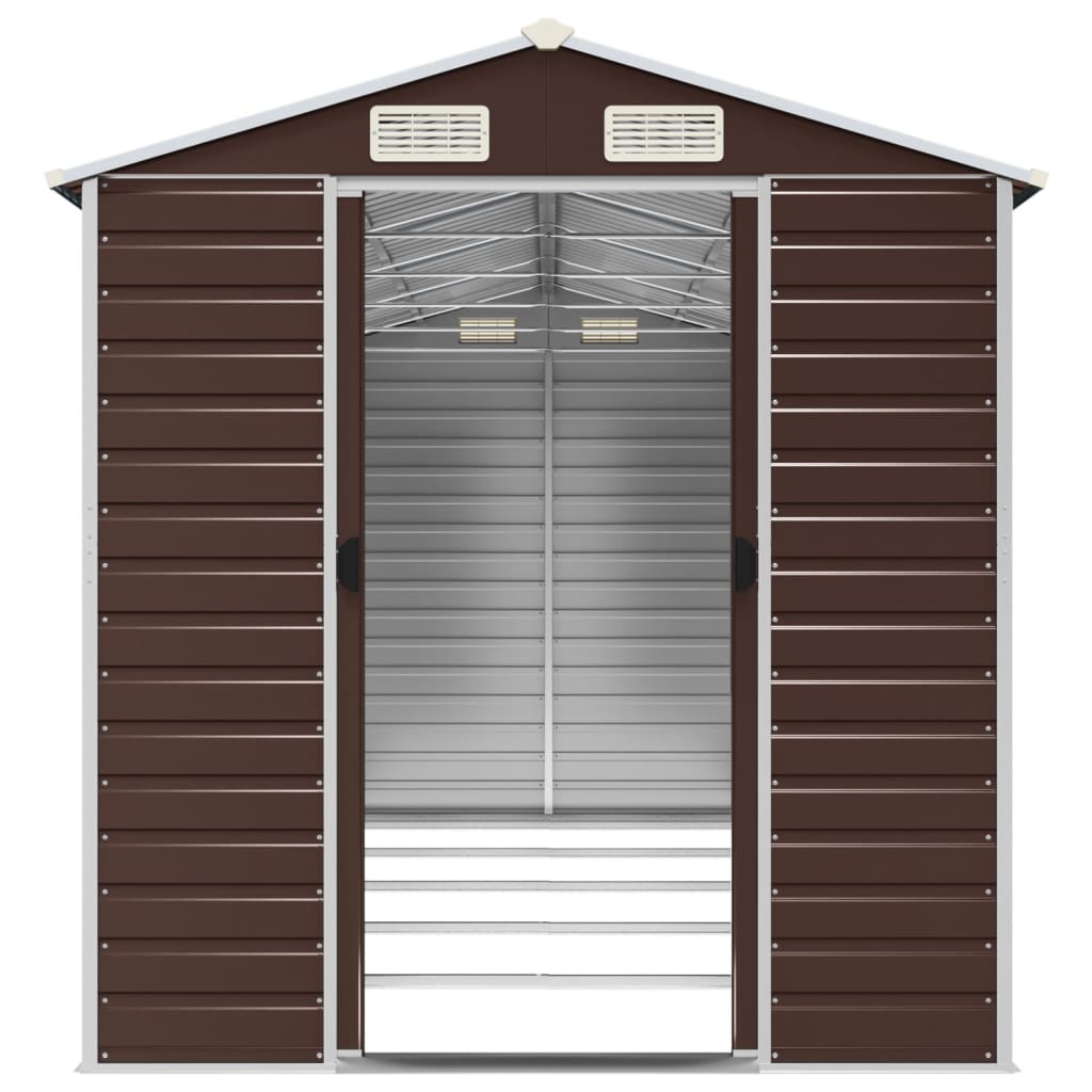 8720845894696_g_en_hd_3 vidaXL Garden Shed Brown 191x470x198 cm Galvanised Steel - Image 5