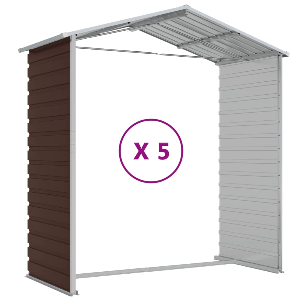 8720845894696_g_en_hd_7 vidaXL Garden Shed Brown 191x470x198 cm Galvanised Steel - Image 9