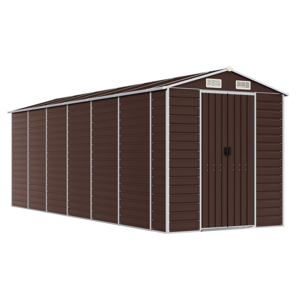 8720845894702_a_en_hd_1 vidaXL Garden Shed Brown 191x555x198 cm Galvanised Steel - Image 2