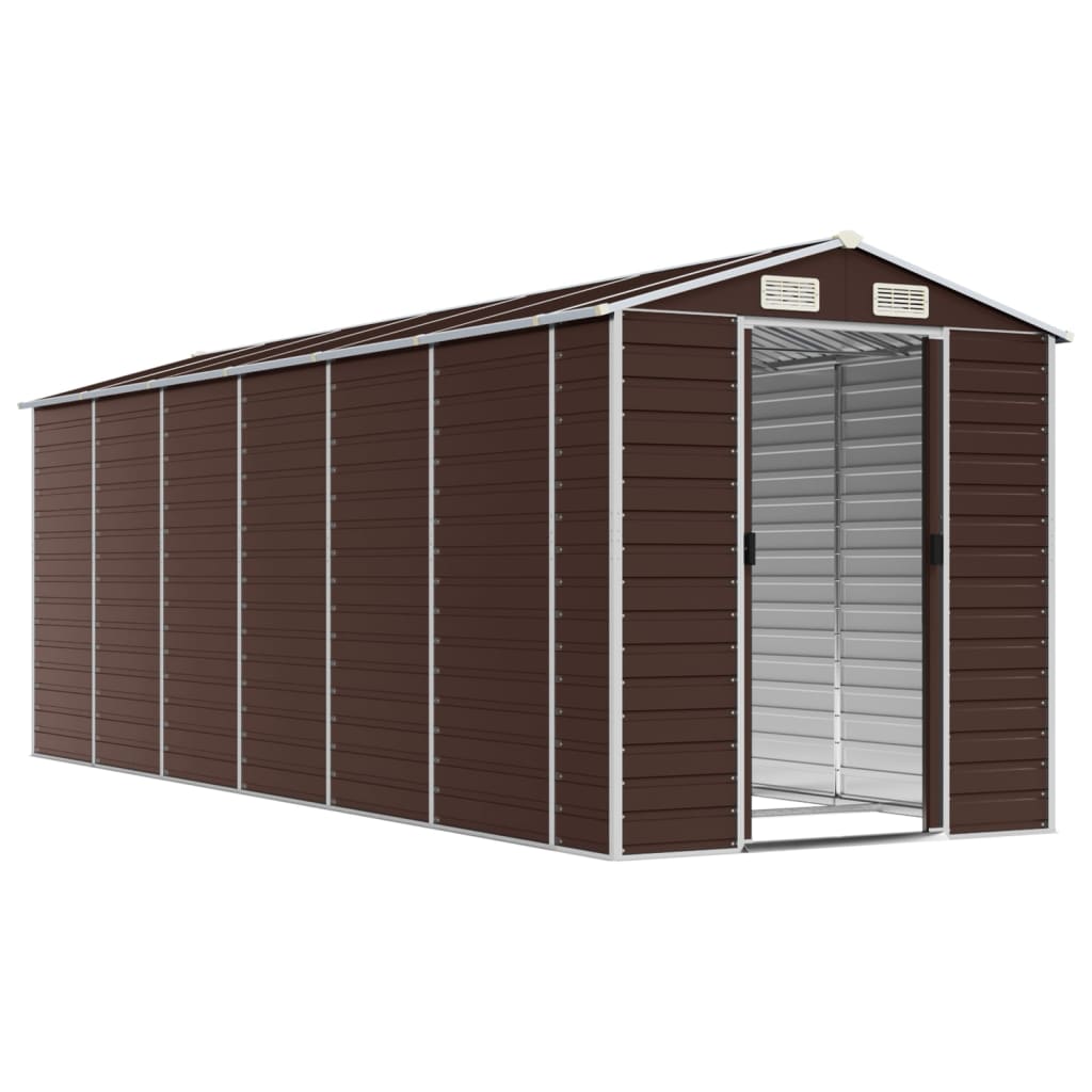 8720845894702_g_en_hd_1 vidaXL Garden Shed Brown 191x555x198 cm Galvanised Steel - Image 3