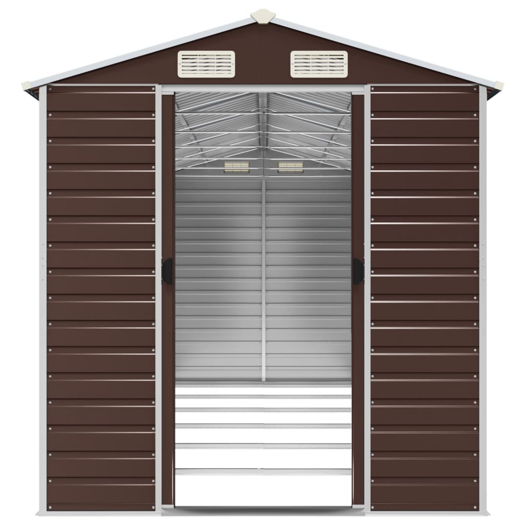 8720845894702_g_en_hd_3 vidaXL Garden Shed Brown 191x555x198 cm Galvanised Steel - Image 5
