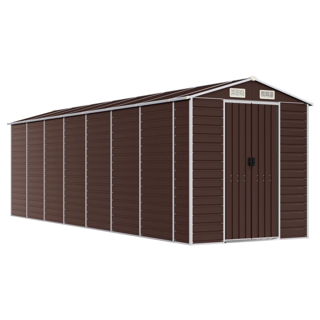 8720845894719_a_en_hd_1 vidaXL Garden Shed Brown 191x640x198 cm Galvanised Steel - Image 2