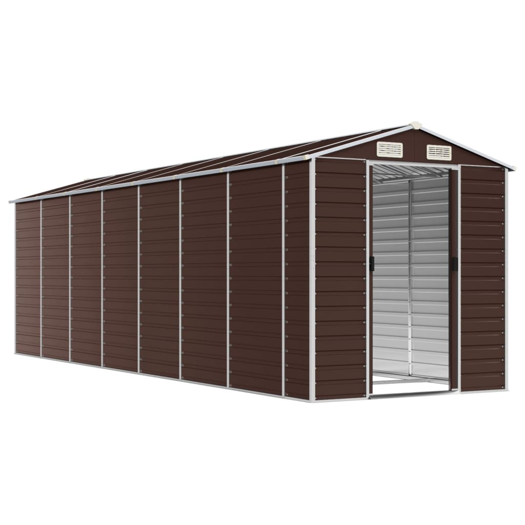 8720845894719_g_en_hd_1 vidaXL Garden Shed Brown 191x640x198 cm Galvanised Steel - Image 3