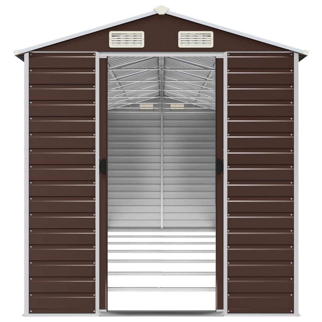 8720845894719_g_en_hd_3 vidaXL Garden Shed Brown 191x640x198 cm Galvanised Steel - Image 5
