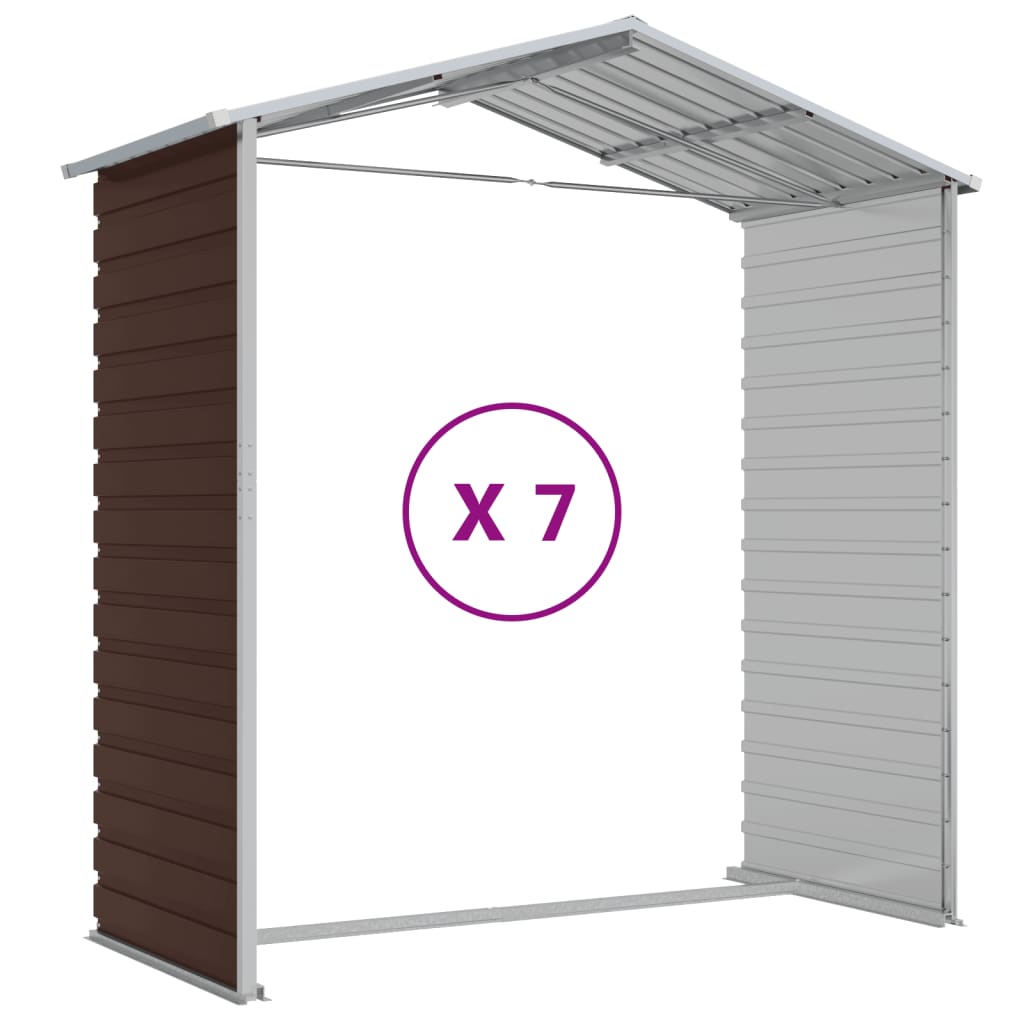 8720845894719_g_en_hd_7 vidaXL Garden Shed Brown 191x640x198 cm Galvanised Steel - Image 9