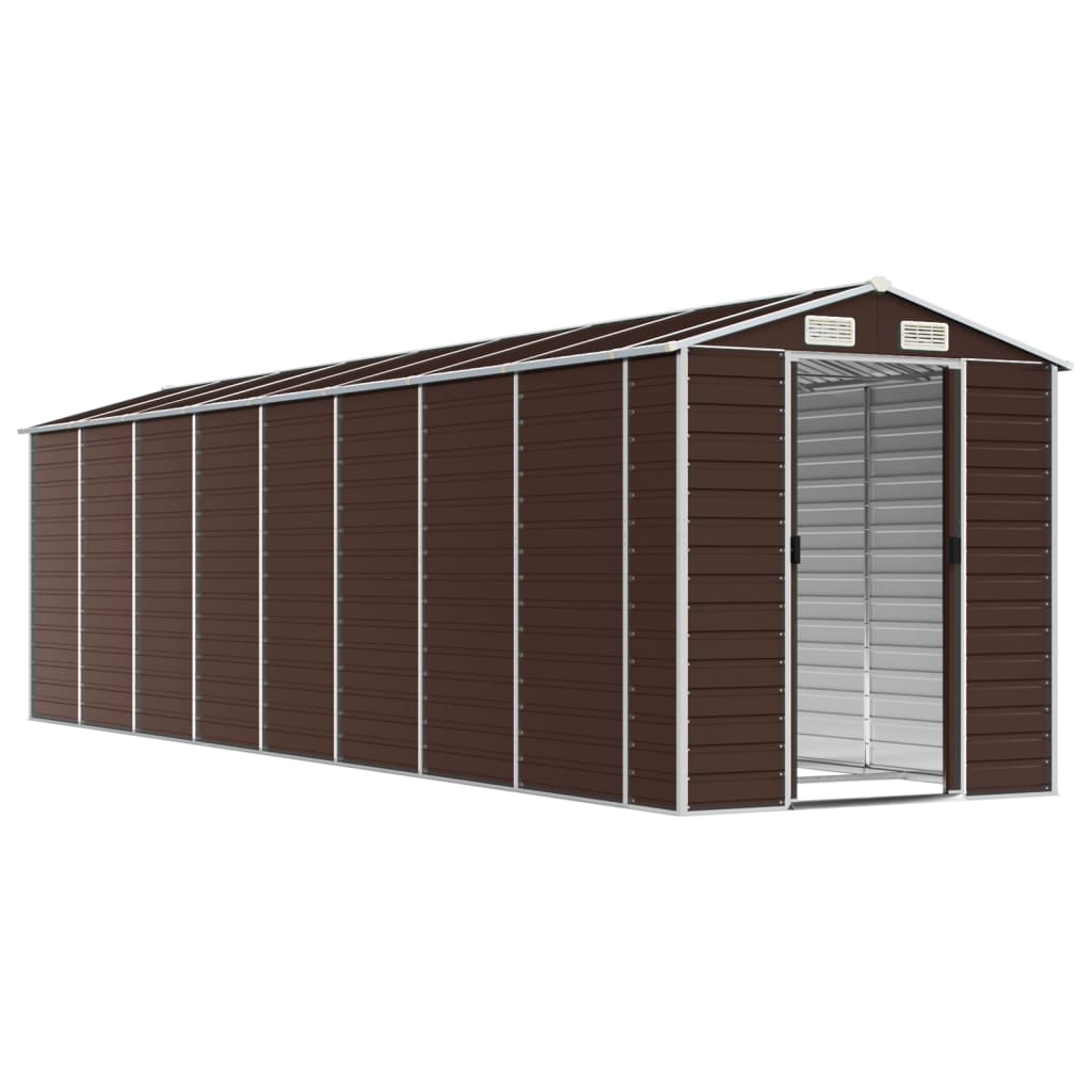8720845894726_g_en_hd_1 vidaXL Garden Shed Brown 191x725x198 cm Galvanised Steel - Image 3