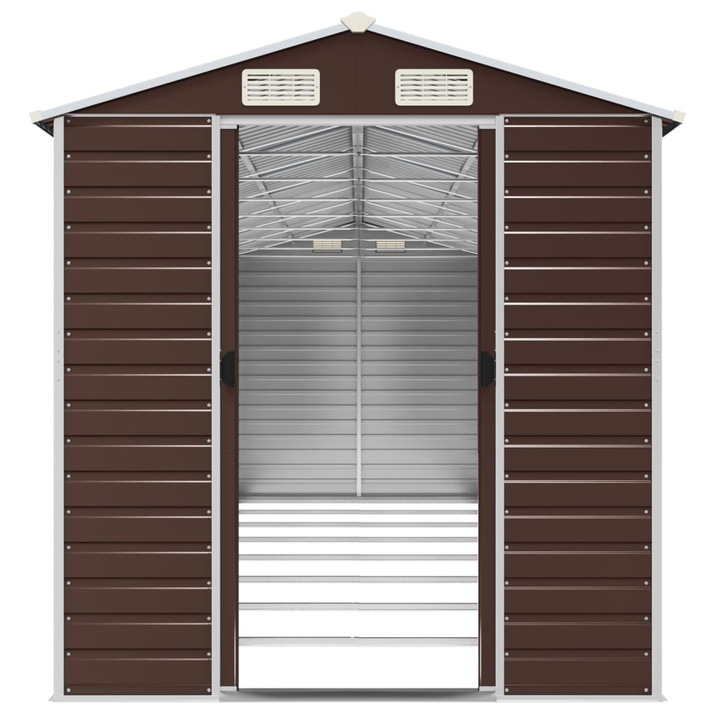 8720845894726_g_en_hd_3 vidaXL Garden Shed Brown 191x725x198 cm Galvanised Steel - Image 5