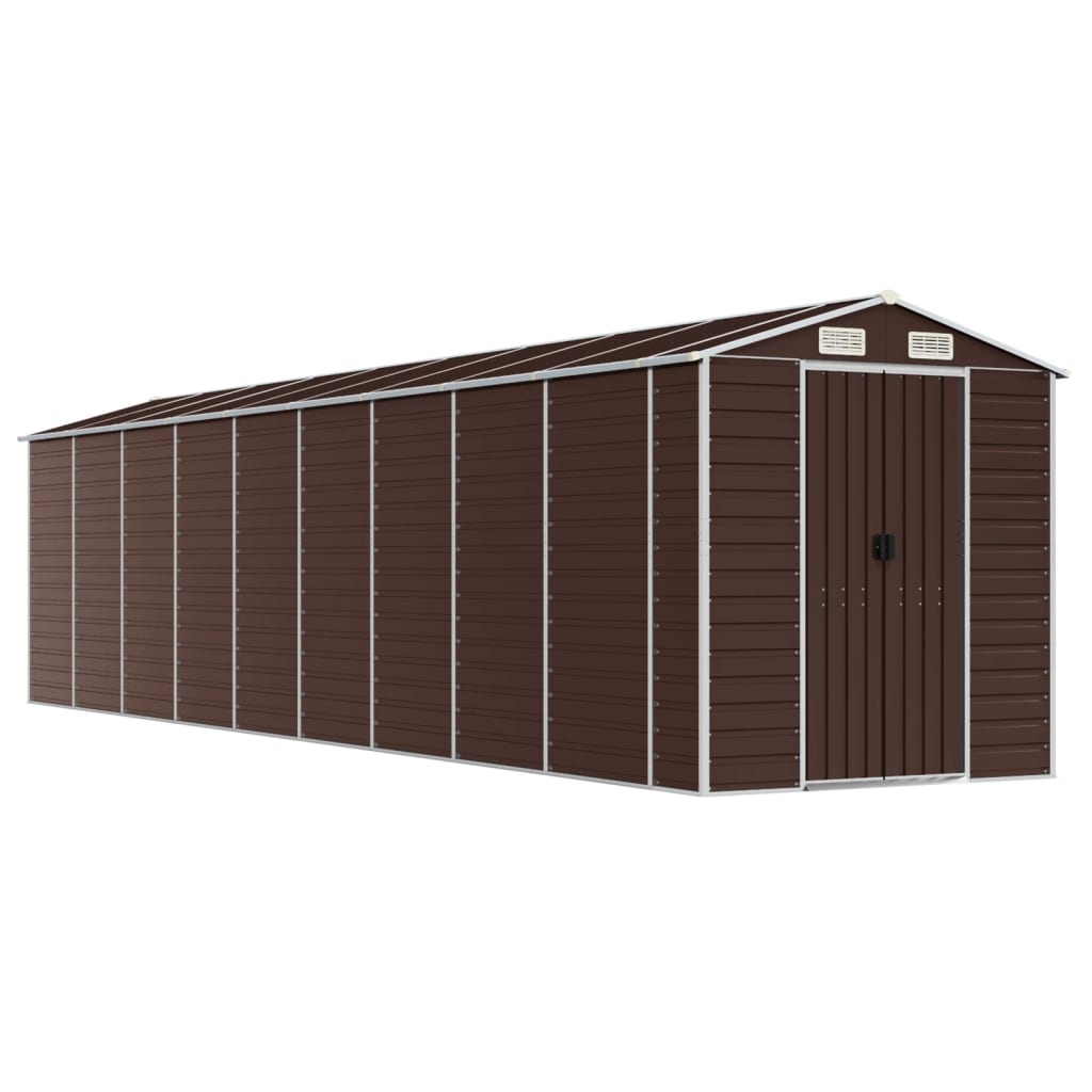 8720845894733_a_en_hd_1 vidaXL Garden Shed Brown 191x810x198 cm Galvanised Steel - Image 2