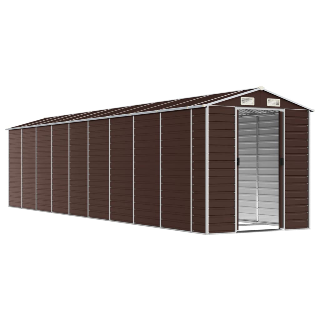 8720845894733_g_en_hd_1 vidaXL Garden Shed Brown 191x810x198 cm Galvanised Steel - Image 3