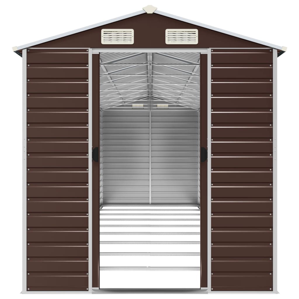 8720845894733_g_en_hd_3 vidaXL Garden Shed Brown 191x810x198 cm Galvanised Steel - Image 5