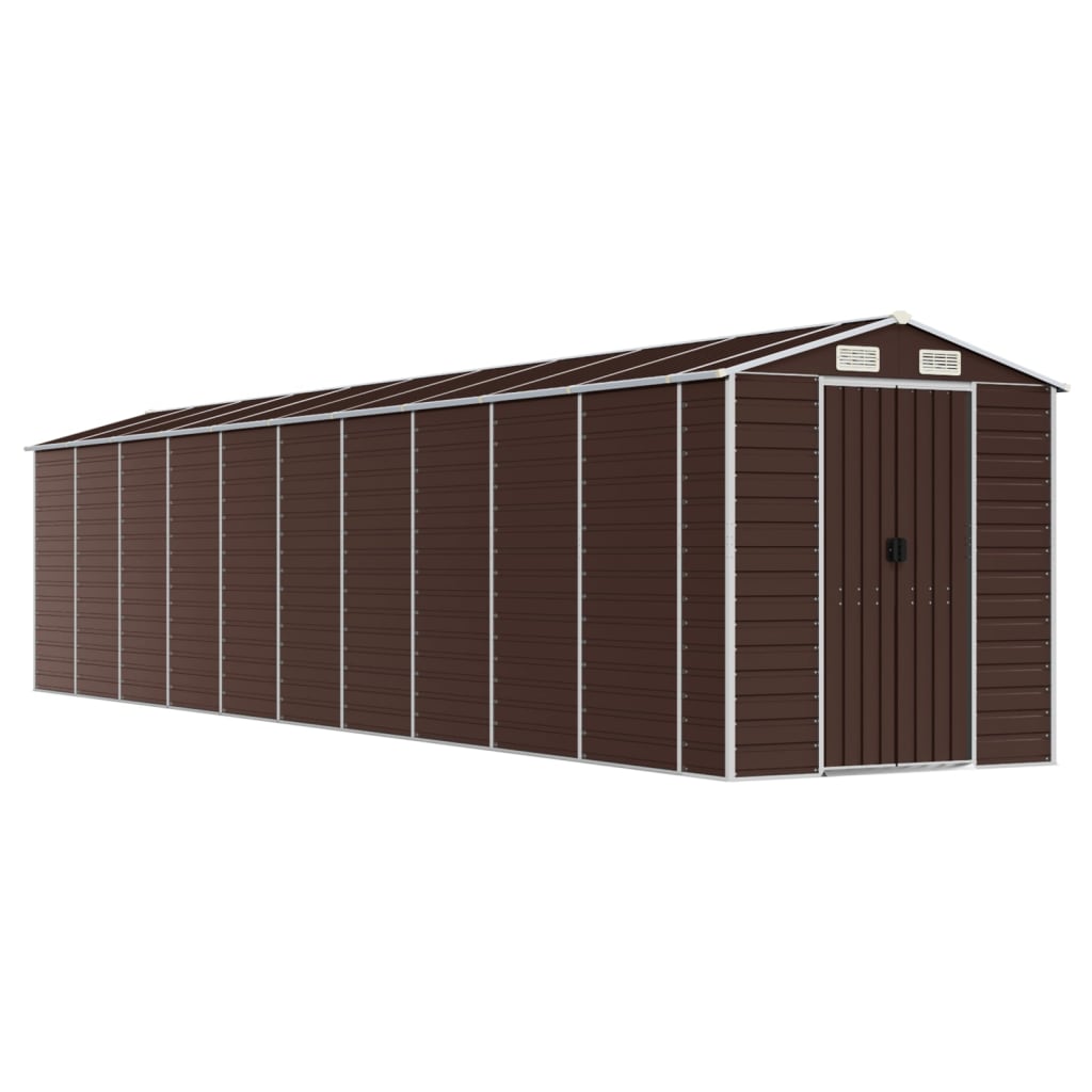 8720845894740_a_en_hd_1 vidaXL Garden Shed Brown 191x895x198 cm Galvanised Steel - Image 2