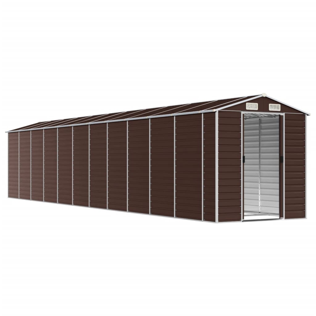 8720845894757_g_en_hd_1 vidaXL Garden Shed Brown 191x980x198 cm Galvanised Steel - Image 3