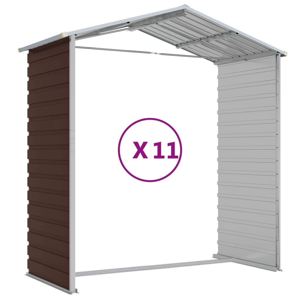 8720845894757_g_en_hd_7 vidaXL Garden Shed Brown 191x980x198 cm Galvanised Steel - Image 9