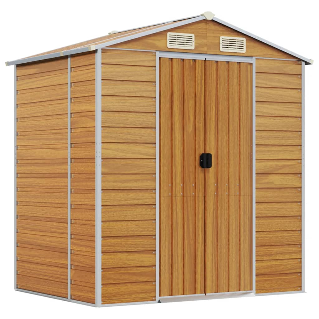 8720845894764_a_en_hd_1 vidaXL Garden Shed Light Brown 191x130x198 cm Galvanised Steel - Image 2