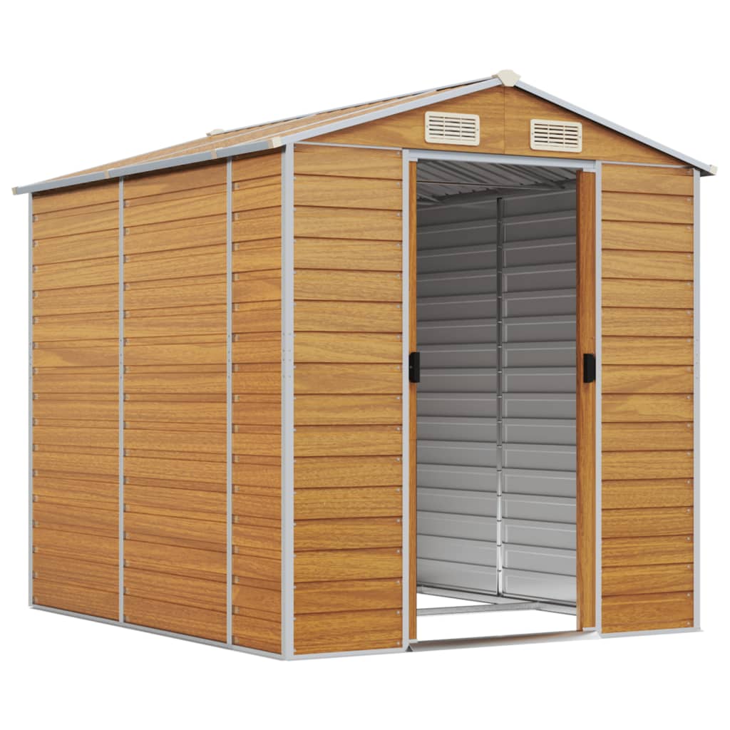 8720845894771_g_en_hd_1 vidaXL Garden Shed Light Brown 191x215x198 cm Galvanised Steel - Image 3