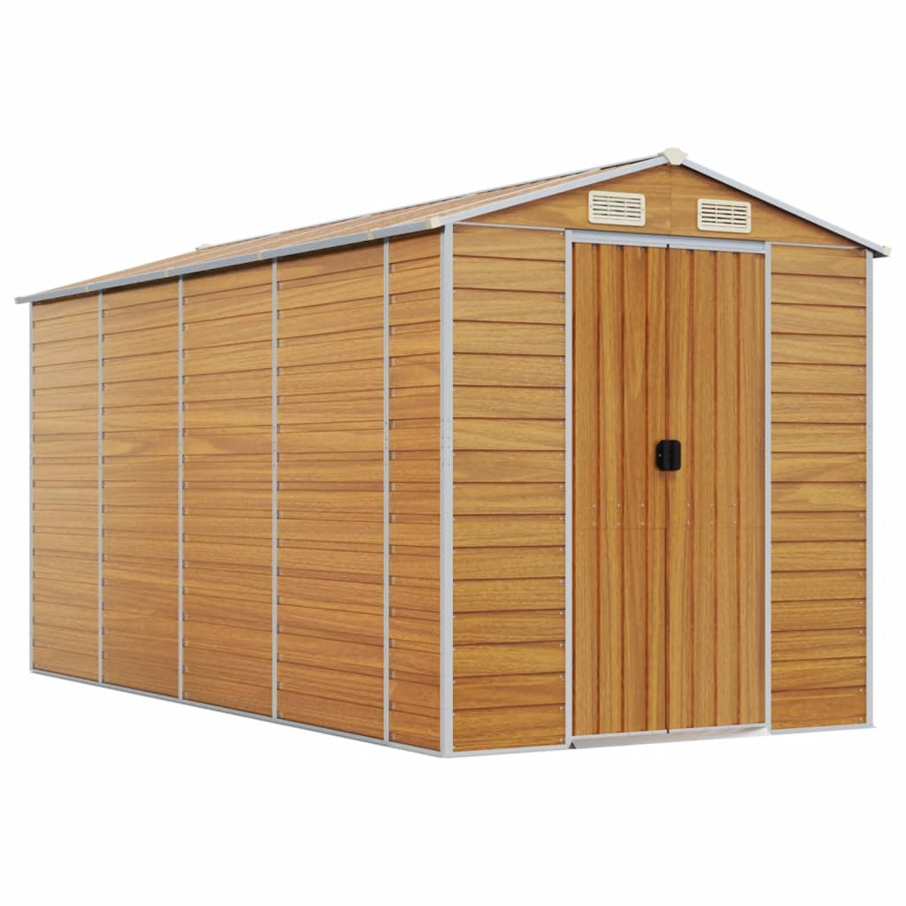8720845894795_a_en_hd_1 vidaXL Garden Shed Light Brown 191x385x198 cm Galvanised Steel - Image 2