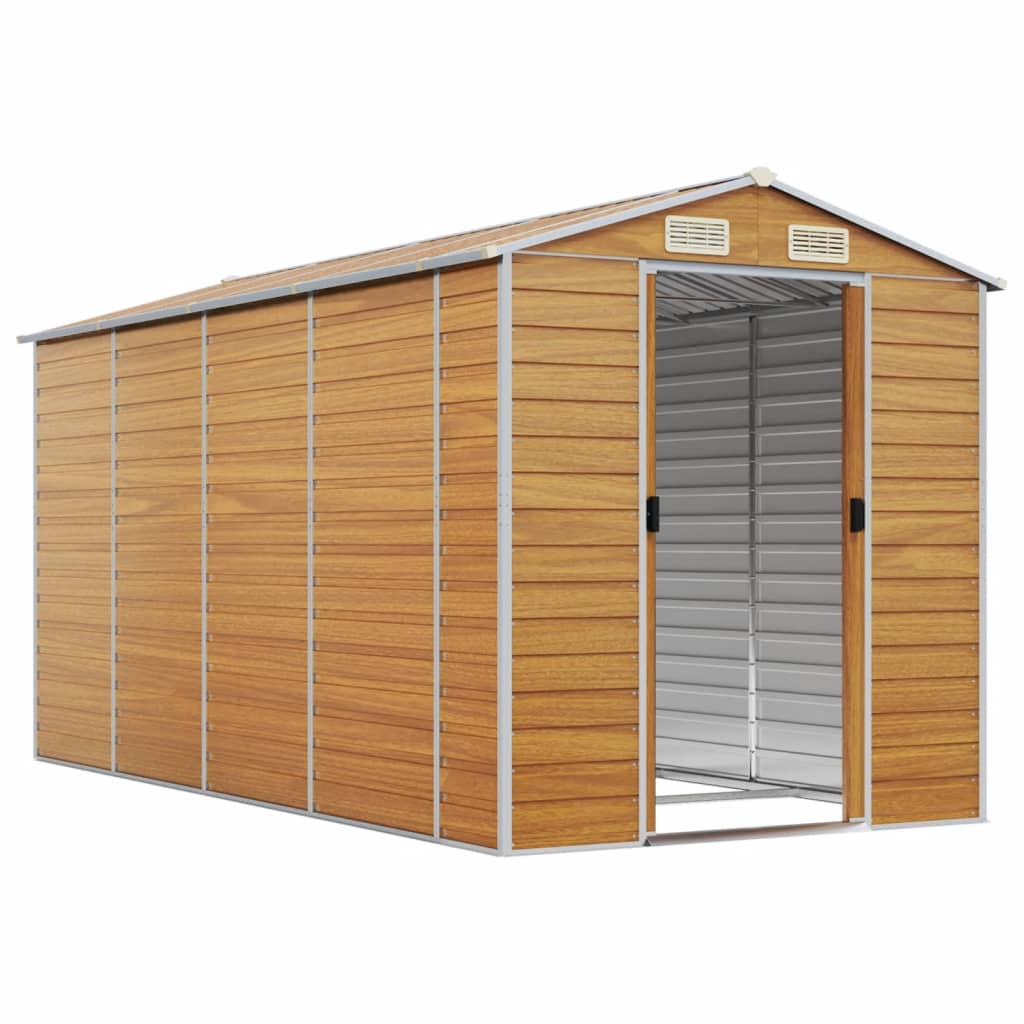 8720845894795_g_en_hd_1 vidaXL Garden Shed Light Brown 191x385x198 cm Galvanised Steel - Image 3